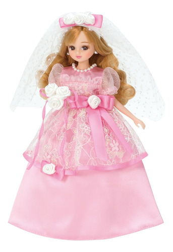 Licca Chan Muñeca Novia Vestido Rosa Rose Takara Tomy Doll