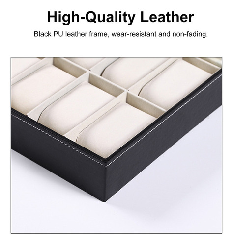 H Caja De Almacenamiento For Relojes: Vitrina De 10 Ranuras