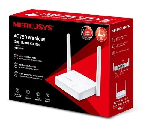 Router Mercusys Mr20 Dual Band Ac750 Wireless Blanco