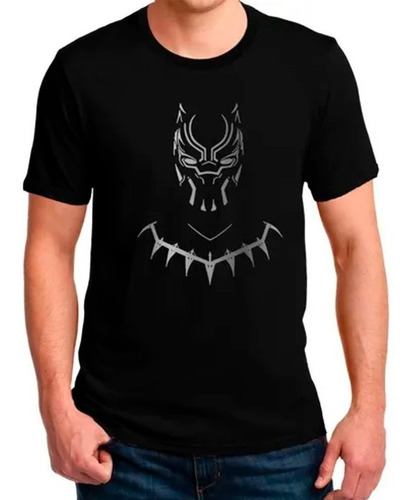 Imagen 1 de 2 de Polera Estampada Black Panther Pantera Negra