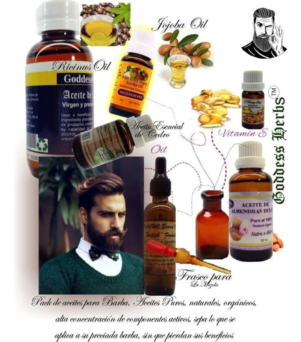 Pack Aceites Para Barba, Estimula Poblacion, Nutre Y Fortale
