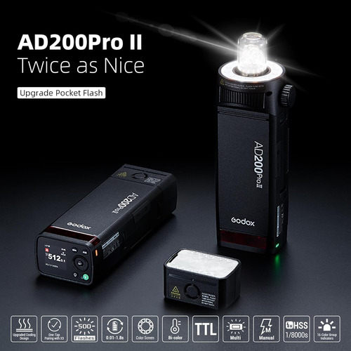 Flash Estroboscópico Ad200 Pro Ii Ttl 200 W Hss 1/8000s