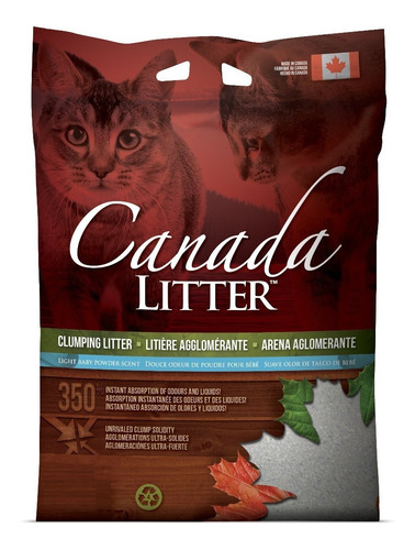 Arena Sanitaria Para Gato Canada Litter Olor Talco Bebe 12kg