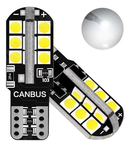 Ampolleta T10 24 Led Con Cambus 12 Volt Color Lila 