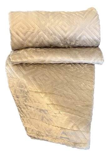 Cobertor Manta Flannel Embossed King Queen Luxo 2,20x2,40 Cor Fendi