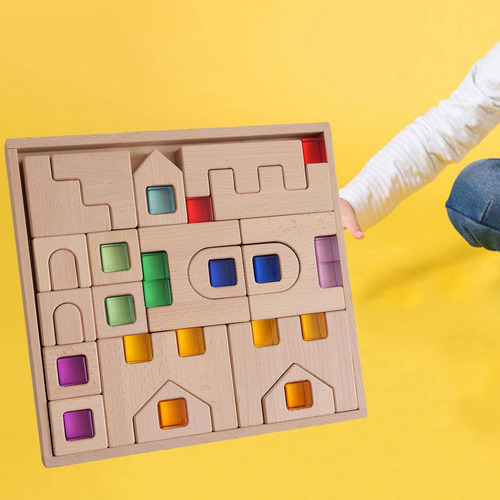 Bloques De Construcción De Madera, Juego De Bloques De