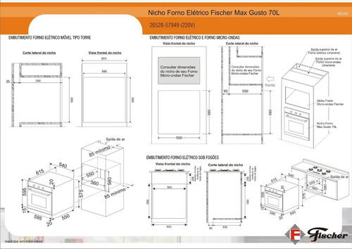 Imagem 4 de 4 de Lançamento Forno Elétrico Fischer Max Gusto 70l - 220v