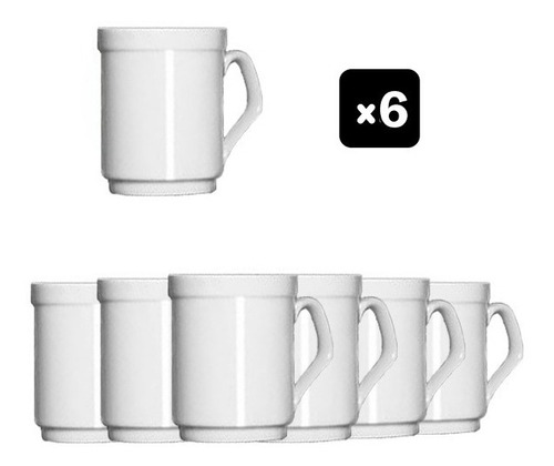 Set X 6 Jarro Americano Jarrito De Cafe Porcelana Tsuji