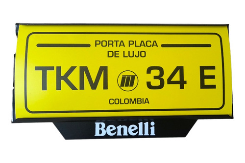 Porta Placa En Acero Con Marca Benelli