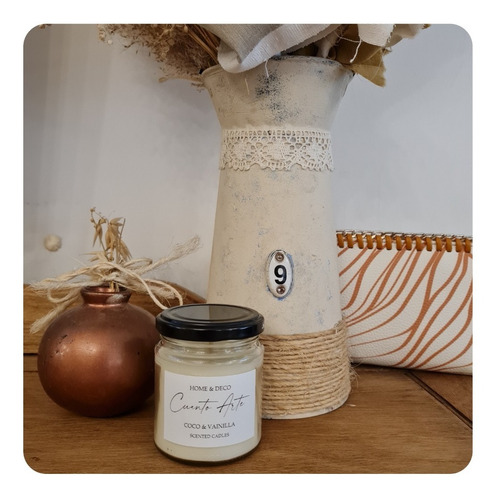 Imagen 1 de 7 de Vela Velas De Cera De Soja Aromática Coco Vainilla 200gr