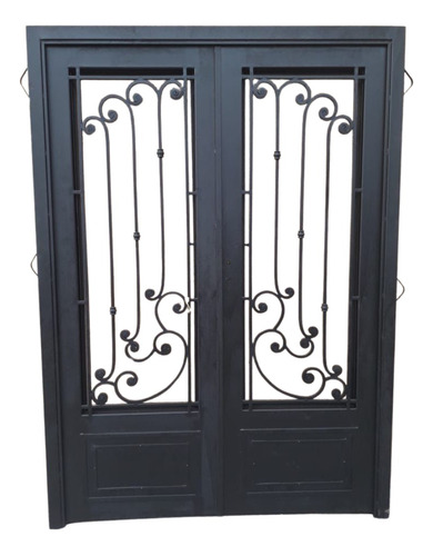 Elcarreton Puerta 2 Hojas Hierro Forjada 160x220 Cm Cisne