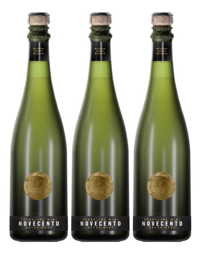 Champagne Novecento Extra Brut 750ml Espumante Pack X3