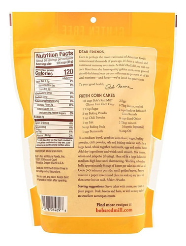 Bobs Red Mill Gluten Free Corn Flour 624 G