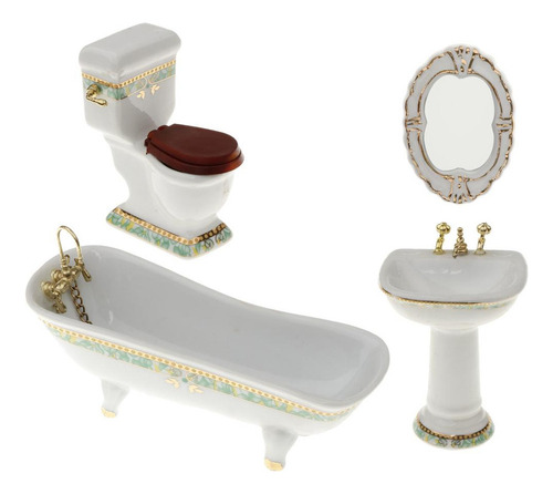 Espejo De Lavabo De Bañera En Miniatura De 4 Piezas Para