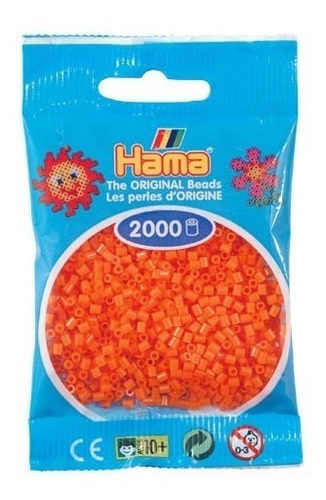Hama Beads Mini Perler 2000 Unidades Color Naranja Pixel Art