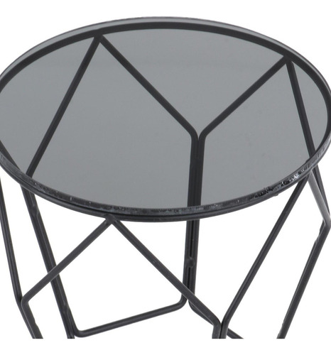 Qa1 Mesa De Vidrio Redonda A Escala 1: 6 Con Patas De Hierro