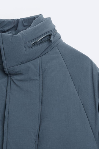 Campera De Hombre Abrigada Acolchada Tecn Zara Original Azul
