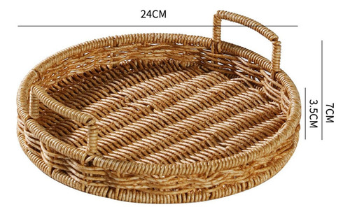 Canasta Charola De Mimbre Redonda , Cestas For Picnic .