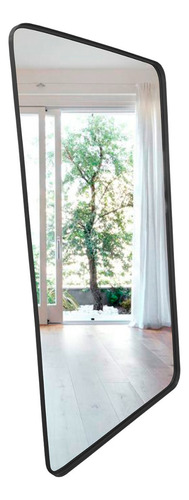 Espejo Retangular Com Moldura de Metal 140x80 Adnet Moldura Preta