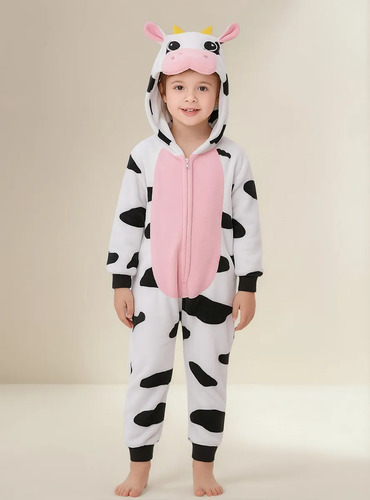 Pijama Polar Enterito Niños Suave Disfraz Abrigado Super
