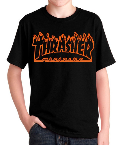 Remeras Thrasher Niño Niña Logo Skate Magazine