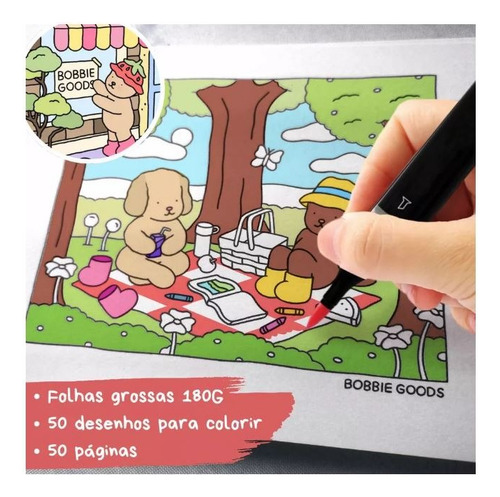 Livro De Colorir Bobbie Goods + Canetinha Ponta Dupla