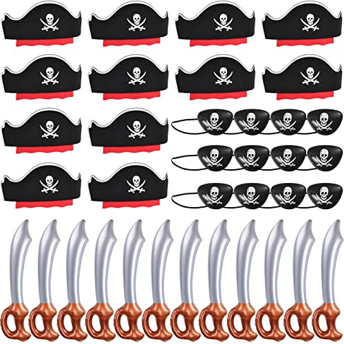 Zeedix - Juego De 36 Sombreros De Pirata Para Fiestas De Pir