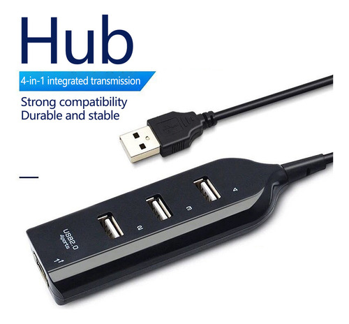 Divisor Usb 2.0 Plug-and-play Para Transferencia De Datos A