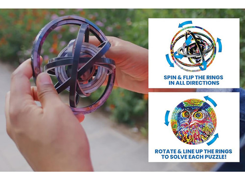 Puzzle Spin Flip Charles Fazzino, 14 Anillos 3d Para Niños Y