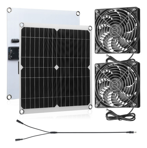 Riakrum Kit Ventilador Escape Panel Solar 20 W 16 V Usb Al 1