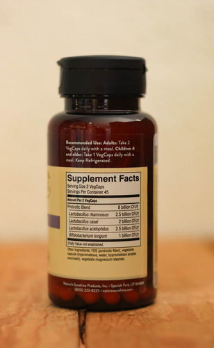 Natures Sunshine Bifidophylus Flora Force 90veg Sabor Sin Sabor