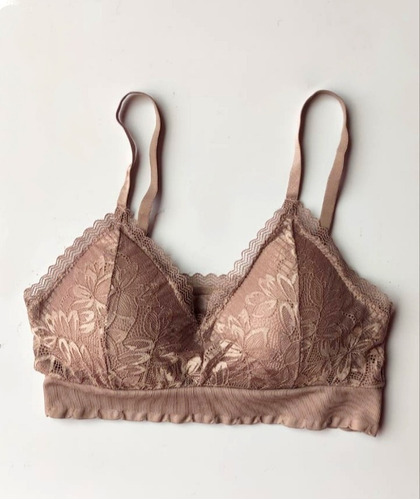 Bralette Encaje Floral Para Mujer