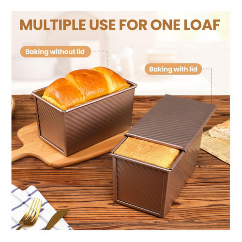 Yupjlia Pullman Pan Con Tapa, Sándwich De Masa De 1 Libra De