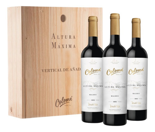 Vino Colomé Altura Máxima Malbec Vertical 16/17/18 3*750cc