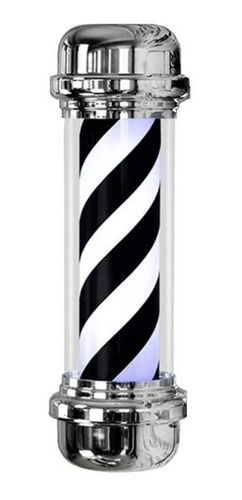 Caramelo Para Barbería Blanco Y Negro Giratorio Con Luz Led