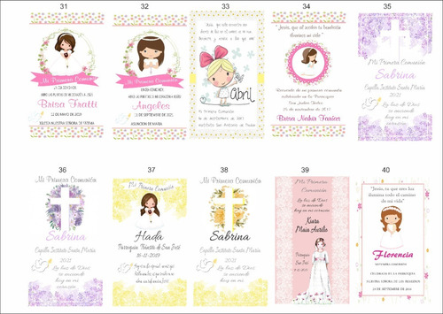 Imagen 5 de 10 de 25 Estampitas Tarjetas Comunión+librito + Cajita. Tallerve