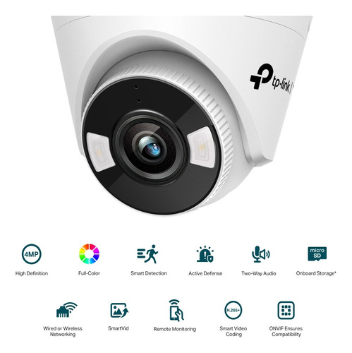 Imagen 2 de 6 de Cámara Vigilancia Tplink 4mp Vigi C440w 4mm Fullcolor Indoor