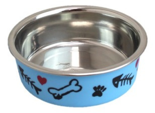 Imagem 1 de 1 de Comedouro Tigela Inox Germanhart Cutie Azul P 400ml