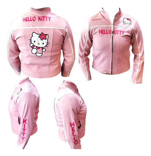 Chamarra De Piel Con Diseño De Hello Kitty