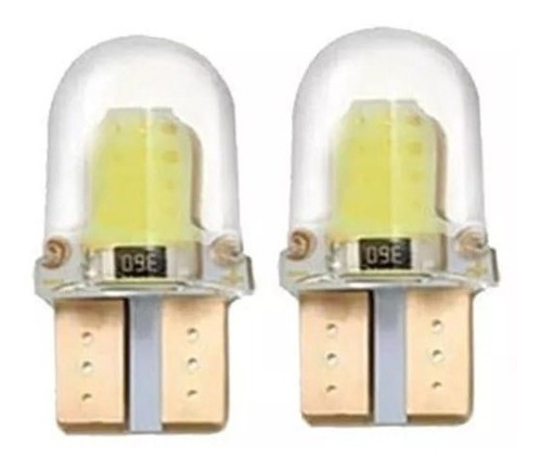 2 Pcs Led T10 Mini Pellizco Con Silicon Gel Moto Carros