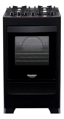 Fogão 4 Bocas Dako Supreme Glass Preto Mesa De Vidro 127/220V