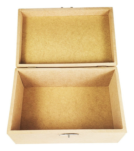 Imagem 4 de 7 de Caixa Lisa Com Dobradiça E Fecho 30x20x13 Mdf Madeira