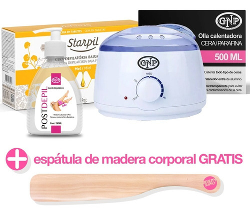 Cera Depilatoria Española Starpil 1kg,olla,aceite 290ml