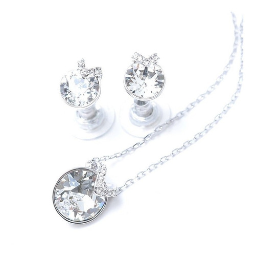 Imagen 6 de 6 de Conjunto De Collar Y Aros Swarovski