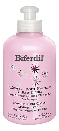 Crema Para Peinar Biferdil Ultra Brillo Sin Enjuague X 270ml