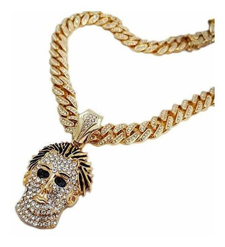 Cadena, Collar Para Hombr Blingfactory Hip Hop Gold Pt Micha