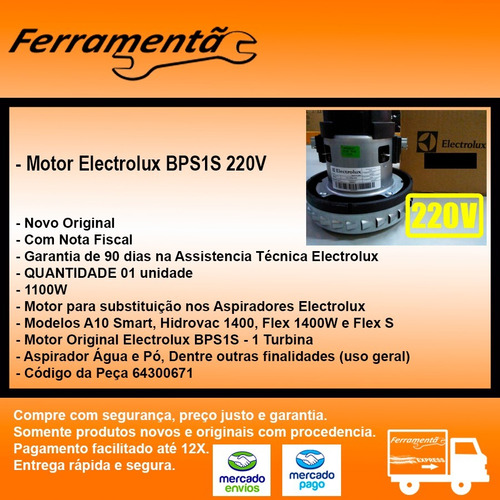 Imagem 3 de 8 de Motor Original Aspirador Pó Água Electrolux Bps1s 220 C Nf