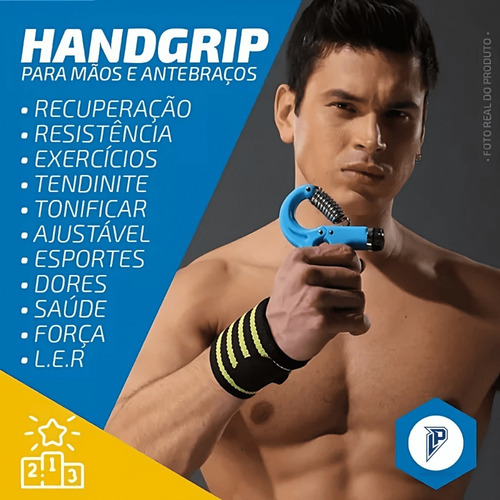 Imagem 4 de 8 de Hand Grip Mola Com Ajuste Até 40kg Fortalecimento Punho Mão