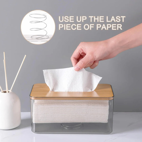 O Soporte Caja Pañuelos Acrílico, Rectángulo, Soporte