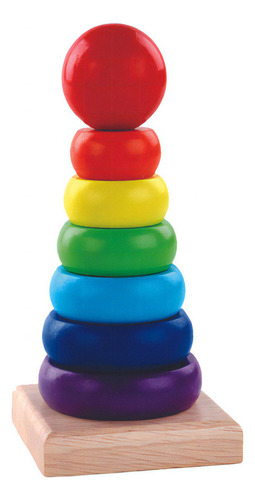 Brinquedo Montessori 2 + Anos Torre De Encaixe 8 Pçs Madeira